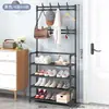 Estante de Zapatos Sencillo Estante de Almacenamiento Combinado Multicapa Hogar Dormitorio Estante Multifuncional de Pie Almacenamiento Armario de Zapatos Estante para Zapatos y Sombreros