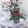 Nuevas Decoraciones Navideñas Mini Corona de Aguja de Pino Fruta Roja Decoración para Colgar en la Pared del Hogar Corona de Estrella de Cinco Puntas Colgante de Pared