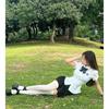 Uniforme Jk Verão Estilo Preppy Manga Bufante Branco Camisa Terno Design Nicho Cintura Sexy Camisa de Manga Curta para Mulheres
