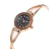 Reloj pulsera de cuarzo con esfera pequeña exquisita, reloj pulsera clásico de moda coreana con diamantes para damas, temperamento