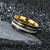 Joia Anel de Seda Inserido em Aço Inoxidável de Dupla Fenda Europeu e Americano de Luxo Leve Transfronteiriço Dourado Galvanizado Preto Dupla Pequena Fenda Camada Intermediária de Seda Dourado