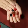 Uñas Portátiles de Navidad Copo de Nieve Amor Brillo Manicura Uñas Postizas Cortas Almendra Mariposa Uñas Largas Europeas y Americanas Venta al por Mayor