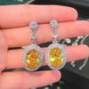 Pendientes de botón de tachuela de taladro amarillo Mosaico Ache en vivo diseño de industria pesada pendientes largos Argyle de lujo ligero para mujer