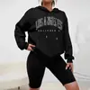 Sudadera con capucha de terciopelo con estampado de letras de estilo High Street americano para mujer en otoño e invierno, estilo coreano, holgada, estilo Bf perezoso, top versátil