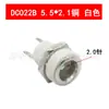Conector de Alimentación CC Dc022B 5.5*2.1/2.5mm Agujero Redondo con Tuerca 2 Pines Cable para Soldar Base Hembra 3.5*1.3