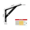 Shengkaili Suporte de Prateleira Triangular Preto e Branco Suporte de Suporte Estrutura de Suporte Triangular de Carga para Placa de Madeira Fixa