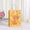 Bolsa de compras con diseño de gato de dibujos animados, bolsa de regalo impresa, bolsa de papel kraft al por mayor, bolsa de almacenamiento, bolsa de compras