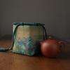 Bolsa de viaje portátil para guardar juegos de té al aire libre, bolsa de tela de algodón grueso, tetera, taza de té, una tetera, cuatro tazas, bolsa de tela