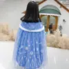 Capa Nueva de Hielo y Nieve Capa Ropa Exterior Chal Elsa Princesa Otoño e Invierno Niños Cordones Cálido Niños Medianos y Grandes