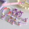 Nuevo Pulsera Infantil Sanrio Kuromi Set Caja de Regalo Anillo de Princesa Regalo para Niñas Aretes para Bebé Caja de Joyería