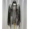 Xale de Verão com Franjas Vazadas Estilo Europeu e Americano Proteção Solar para Praia Cobertura para Biquíni Roupa Exterior para Mulheres Estilo Novo Transfronteiriço