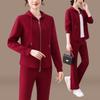 Conjunto esportivo feminino primavera 2025 nova moda redutor de idade coletes com capuz três peças solto lazer roupa esportiva maré