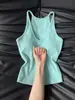 Estilo Chica Hot Cuello en U Lazo Acolchado en el Pecho Ajustado Simple Top Básico Camiseta sin Mangas para Mujer Ropa de Abrigo de Verano Cubre Lados del Pecho Ropa Interior Camisola