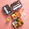 Lancheira Personalizada com Vedação, Grau Alimentício, Segura para Micro-ondas, com Alça, Adequada para Estudantes