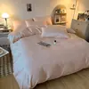 Conjunto de Quatro Peças de Seda Gelada para Dormitório Estudantil, Lençol de Verão, Capa de Edredom Simples de Luxo Leve, Roupa de Cama de Alta Qualidade, Capa de Edredom 2m, Atacado