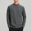 Camiseta de lana gruesa de 300 g, de doble cara, de polar y seda, para hombre, de manga larga, cálida, con cuello semialto, y cuello medio.