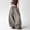 Pantalones cargo de paracaídas de pierna ancha para jazz para mujer, largos hasta el suelo, estilo coreano de otoño, holgados, fluidos, casuales, de secado rápido