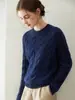 Konsaini~Suéter Nuevo de Cachemira Pura para Mujer, Cuello Redondo, Puntos de Colores, Engrosado de Tres Hilos, Suéter Pulóver de Punto Holgado