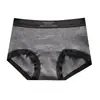Cueca Boxer Jacquard Padrão Escuro 100% Algodão Feminina Série Cinza Antibacteriana Algodão Integral Estendida Calcinha de Quatro Cantos para Meninas