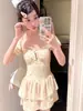 2026 Nuevo Traje de Baño tipo Boxer con Falda de Una Pieza para Mujer Cubre Vientre Adelgazante Ropa de Baño para Resort de Playa y Aguas Termales Dropshipping
