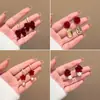Pendientes rojos de Año Nuevo para mujer, otoño e invierno, con lazo, con clip para las orejas, nuevos pendientes de perla de Año Nuevo 2024