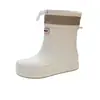Botas de Lluvia para Mujer Ropa Exterior de Moda Caña Baja Zapatos de Agua Cinturón Estilo Coreano Botas de Lluvia Antideslizantes Impermeables Ligeros Suela Gruesa Zapatos de Goma para Exteriores