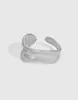 Anillo de Plata de Ley S925 Versión Coreana para Mujer, Diseño de Nicho con un Estilo Minimalista Fresco, Anillo Abierto Ajustable