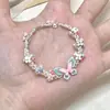 Sobre o Colar Pulseira Tecido Flor Colorida Estrela Pequena Cristal Verde Gelo Transparente de Verão, Versátil, Personalizado, Doce e Fofo