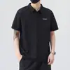 Nuevo Polo de Algodón de Manga Corta de Verano Marca de Moda Corte Holgado Camisa con Cuello Venta al por Mayor Camisa Básica Polo de Manga Larga para Hombre Manga Corta