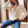 Pulóver Europeo y Americano Transfronterizo Holgado Casual Tejido Amazon Primavera y Otoño Estilo Perezoso Manga Larga Tejido de Punto para Mujer Procesamiento y Personalización