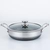 Wok de aço inoxidável 304 frigideira rasa atacado panela multiuso para fogão de indução wok doméstico