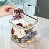 Caja de Almacenamiento de Accesorios para el Cabello Infantil Escritorio Transparente Anillos para el Cabello Banda de Goma Caja Organizadora Cuerda para el Cabello de Niña Horquilla Pasador Caja de Joyería