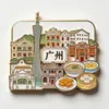 Imán de Nevera Metálico de Souvenir de Edificios de Ciudad de Turismo de Guangzhou Wuhan Chongqing, Imán de Nevera Personalizado Cultural y Creativo
