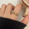 Anillo Abierto de Flor de Metal Pesado para Mujer Diseño Nicho Coreano Retro Elegante Versátil