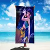 2025 Novo Grupo Feminino Caçador de Demônios K-POP Estampa Toalha de Praia de Fibra Ultra-fina Toalha de Banho Absorção de Água Secagem Rápida