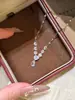 Collar de Plata de Ley S925 Corazón Flotante Brillante en Forma de Y Gota de Agua Zirconia, Cadena para Clavícula Minimalista de Lujo Ligero Gama Alta Venta al por Mayor