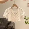 Conjunto Dulce y Elegante para Niña con Diseño de Capa Pequeña, Cárdigan de Manga Corta para Mujer, Conjunto de Dos Piezas Blanco para Verano 2026