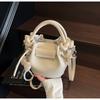 Bolso Satchel Francés Casual Simple Elegante de Nuevo Estilo Transfronterizo 2025, Bolso de Cubo Plisado de Alta Gama para Mujer