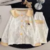 Nuevo conjunto de algodón nube para primavera y otoño, de manga larga y pantalón largo, con estampado de dibujos animados, cómodo para casa, para niños y niñas, adecuado para niños mayores y conjuntos a juego para padres e hijos