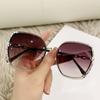 Nuevas gafas de sol sin montura con borde de diamante, tendencia de moda coreana, gafas de montura grande, gafas de película oceánica, gafas de influencer, venta al por mayor