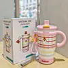 Nueva Taza de Agua de Oficina para Mujer de Alta Calidad con Revestimiento Interior de Cerámica, Taza Térmica de Acero Inoxidable, Exquisita Taza de Agua de Regalo al por Mayor