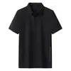 Camisa Polo Masculina de Seda Gelada Manga Curta Roupa de Verão de Alta Qualidade Ombro Normal Solta Tamanho Grande Sem Costura Novo Estilo Camiseta de Temperamento Personalizada