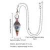 Pêndulo de Cristal Transfronteiriço com Pedra Triturada e Resina, Cor Cobre Vermelho Antigo, Cone Hexagonal de Ponta Única, Acessório de Yoga Meditação, Pêndulo de Frequência Ajustável