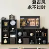 Gabinete de ocho compartimentos, gabinete negro, librero de pared, gabinete de almacenamiento, mesita de noche, gabinete de almacenamiento para el dormitorio