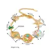 Pulsera DIY de Acero Inoxidable con Forma de Estrella de Mar y Concha Transfronteriza, Simple, Nicho, Esmalte de Color Dopamina, Flor, Sol