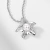 Moda coreana simple colgante de estrella de mar cadena clavicular plata esterlina S925 con incrustaciones de collar de cuentas de pan naturales fabricantes venta al por mayor