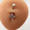 Piercing de Ombligo de Aleación de Titanio Acero de Titanio de Amazon con Colgante de Ala Estilo Europeo y Americano, Corazón y Diseños de Cruz para Joyería de Piercing Corporal Transfronteriza