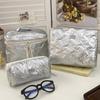 Bolsa de Cosméticos Pu Laço Menina Grande Capacidade Estilo Ins Viagem Cosméticos Necessaire Bolsa Carteiro Bolsa de Cosméticos