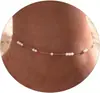 Tobillera de Playa con Diseño de Espiga y Corazón Hueco Transversal de Acero Inoxidable Joyería Versátil para el Pie Transfronteriza