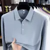 Camisa polo waffle sem costura 10A de nylon-spandex antibacteriana para homens, novo estilo outono 2026, camiseta de manga longa lisa para homens